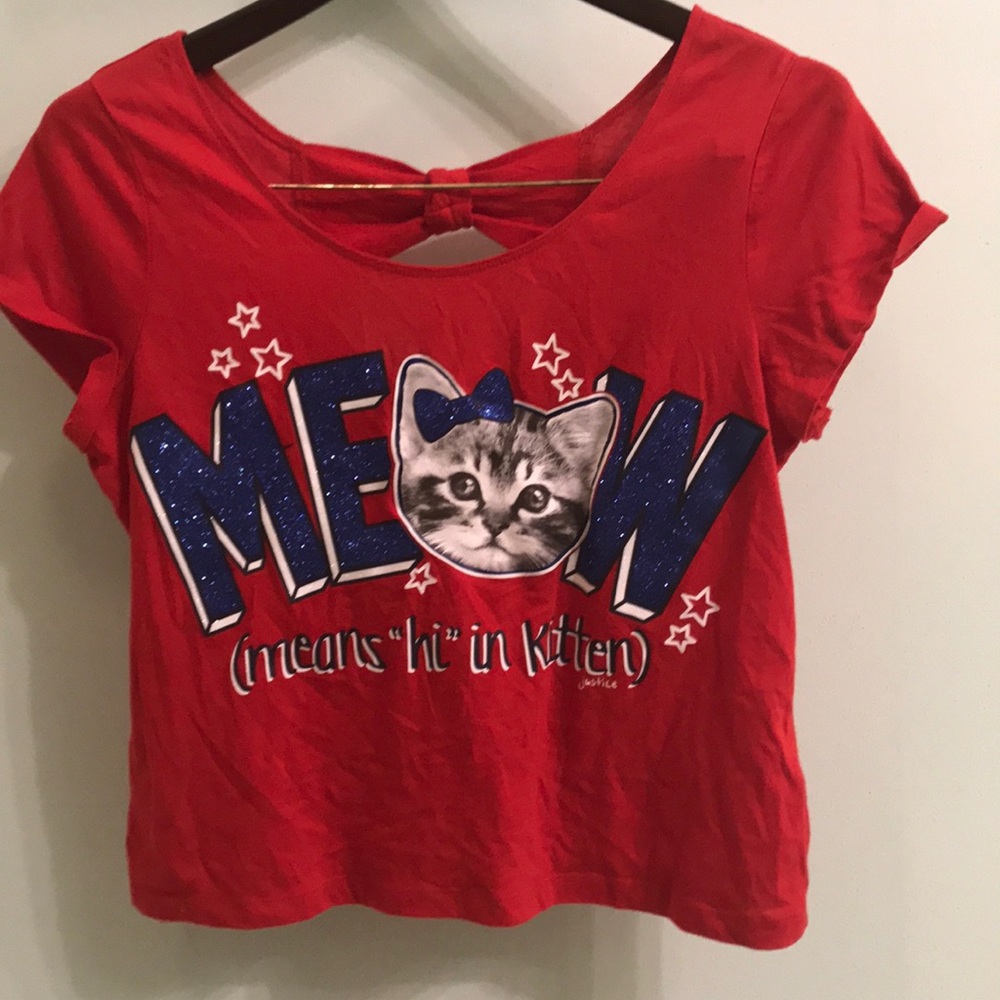 A cute kitten 4th of July crop top